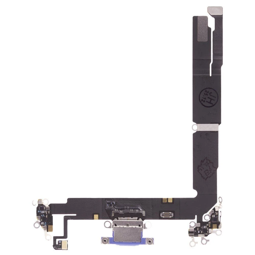 Шлейф для Apple iPhone 16 Plus с комп. + разъем зарядки + микрофон (синий) (ORIG100)  фото №1