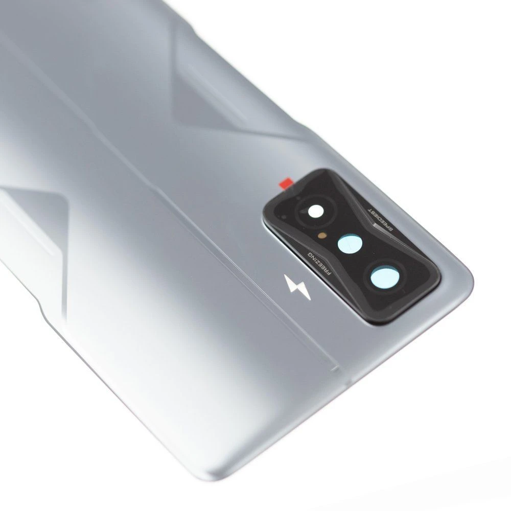 Задняя крышка для Xiaomi Poco F4 GT (21121210G) (серебристый) (в сборе со стеклом камеры) (ORIG100)  фото №3
