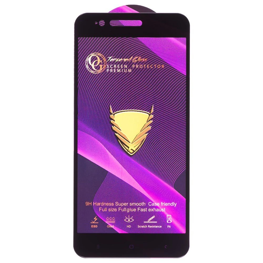 Защитное стекло OG Glass (3 в 1) для Xiaomi Mi A1 (MDG2) / Mi 5x (черный) фото №1
