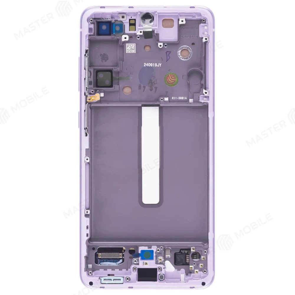 Дисплей для Samsung G990 Galaxy S21 FE + тачскрин (фиолетовый) (в рамке) (ORIG100) (возможен дефект ЛКП) фото №2