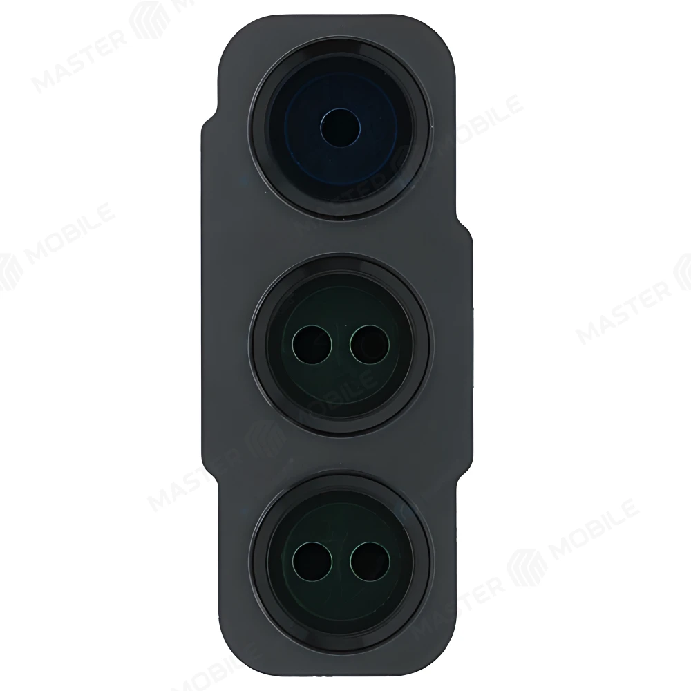 Стекло задней камеры для Samsung G990 Galaxy S21 FE (в рамке) (серый) 