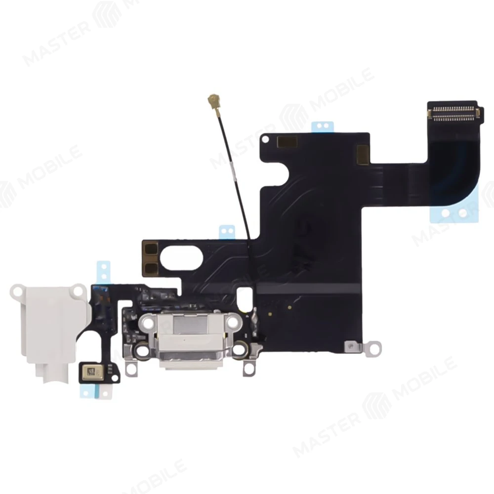 Шлейф для Apple iPhone 6 с комп. + разъем зарядки/гарнитуры + микрофон (белый) (ORIG100) фото №1