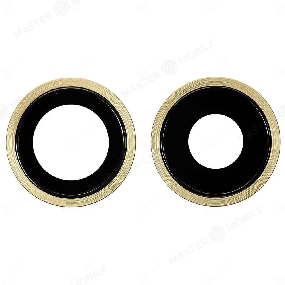 Стекло задней камеры для Apple iPhone 11 (комплект 2 шт.) (в рамке) (желтый)  фото №1