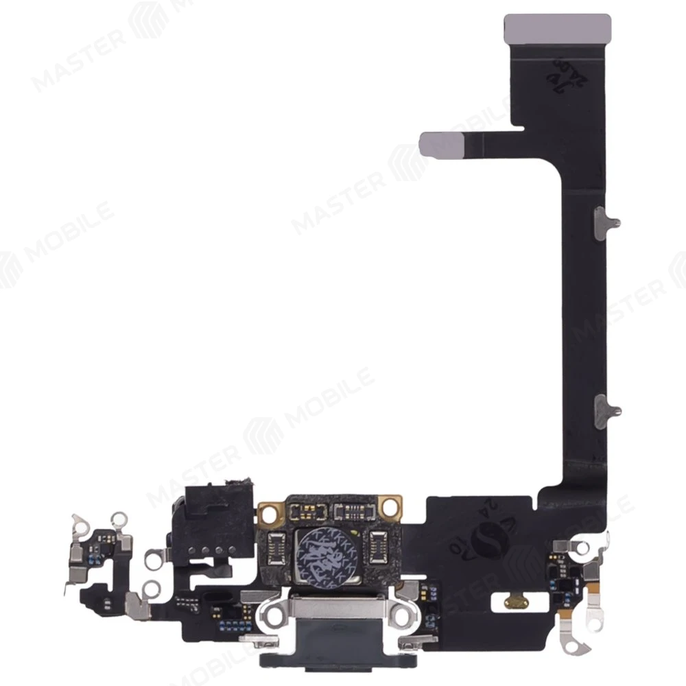 Шлейф для Apple iPhone 11 Pro с комп. + разъем зарядки + микрофон (зеленый) (ORIG100) фото №1