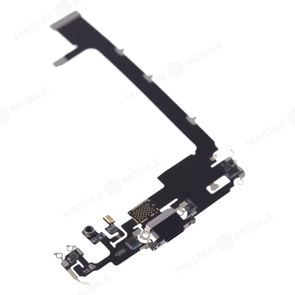 Шлейф для Apple iPhone 11 Pro Max с комп. + разъем зарядки + микрофон (черный)  фото №3