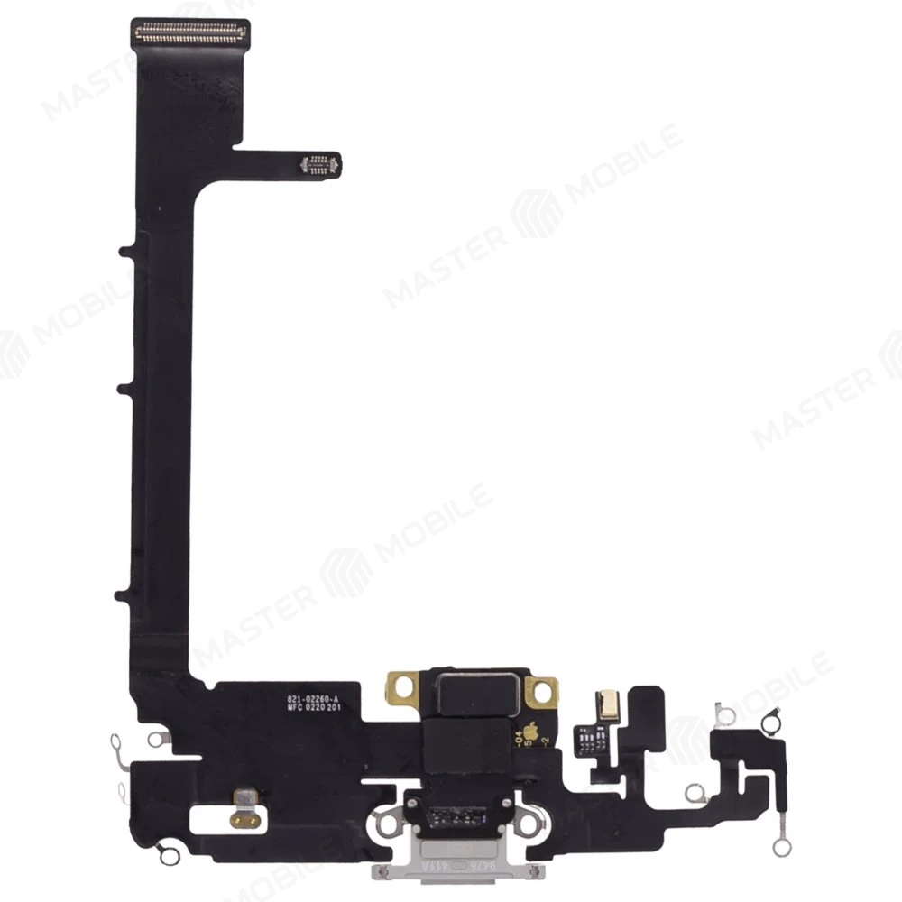 Шлейф для Apple iPhone 11 Pro Max с комп. + разъем зарядки + микрофон (белый) (ORIG100) фото №2