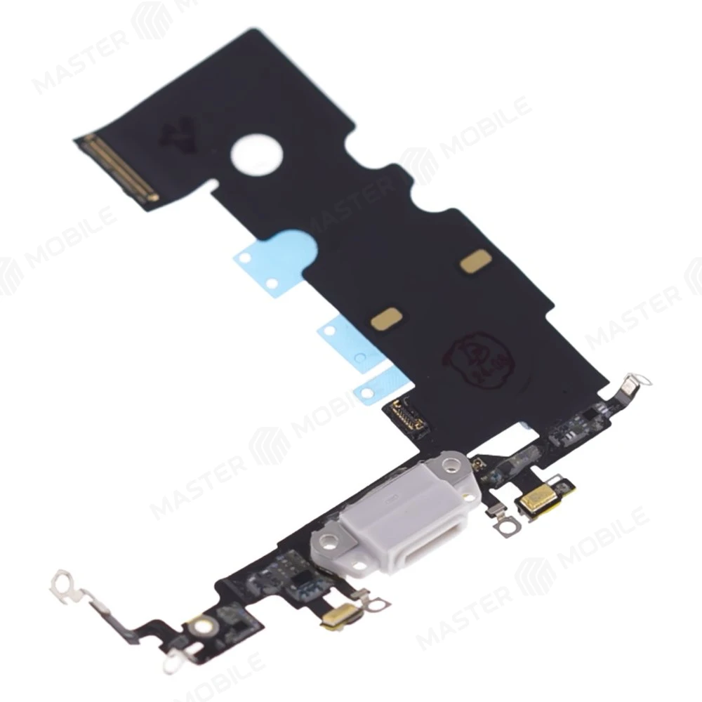 Шлейф для Apple iPhone 8 с комп. + разъем зарядки + микрофон (белый) (ORIG100) фото №3