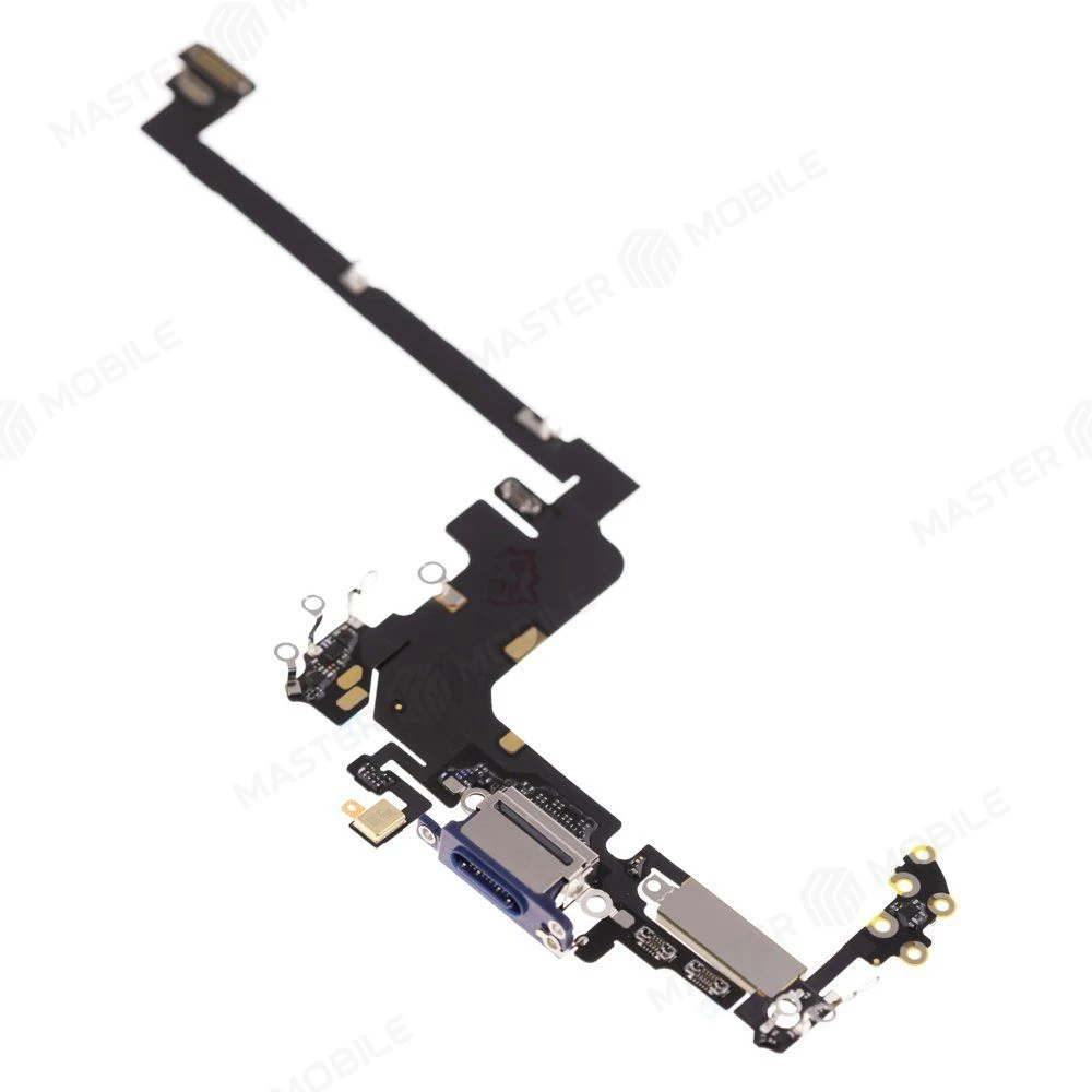 Шлейф для Apple iPhone 17 Pro (SIM + eSIM) с комп. + разъем зарядки + микрофон (синий) (ORIG100)  фото №3