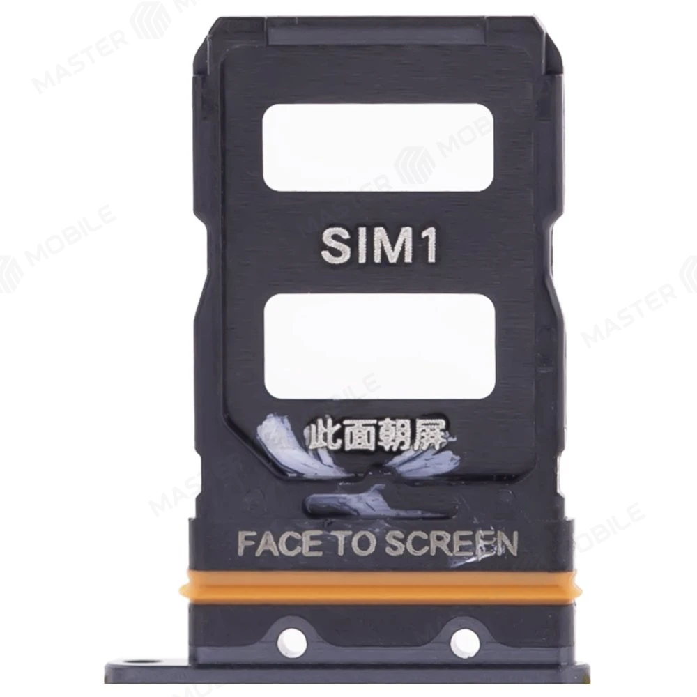 Держатель сим-карты для Xiaomi 12 (2201123G) / 12X (2112123AG) (черный)  фото №1