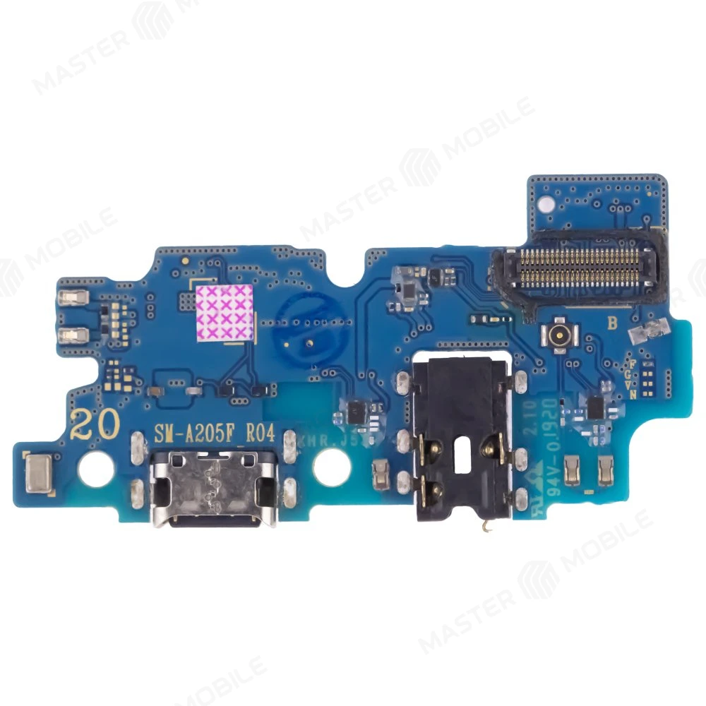 Нижняя плата для Samsung A205 Galaxy A20 с комп. + разъем зарядки + разъем гарнитуры + микрофон (ORIG100) фото №1