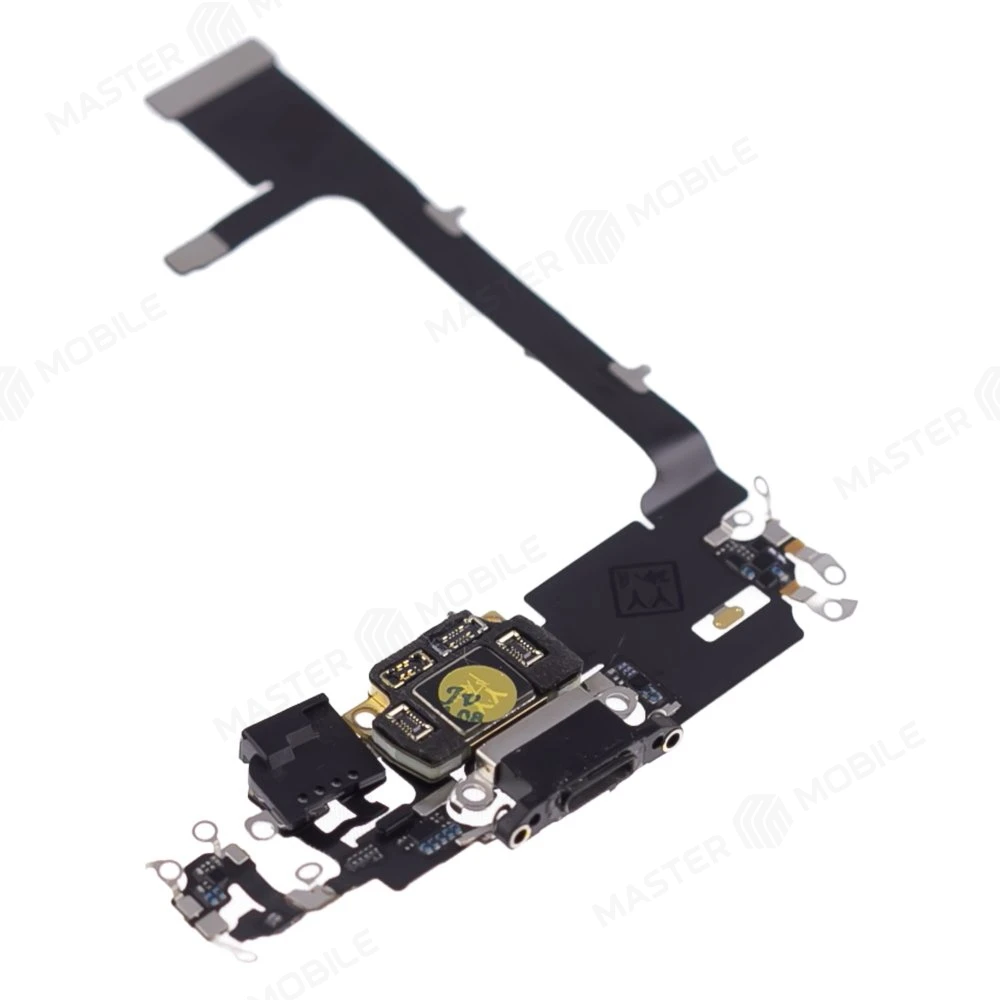 Шлейф для Apple iPhone 11 Pro с комп. + разъем зарядки + микрофон (черный) (ORIG100) фото №3