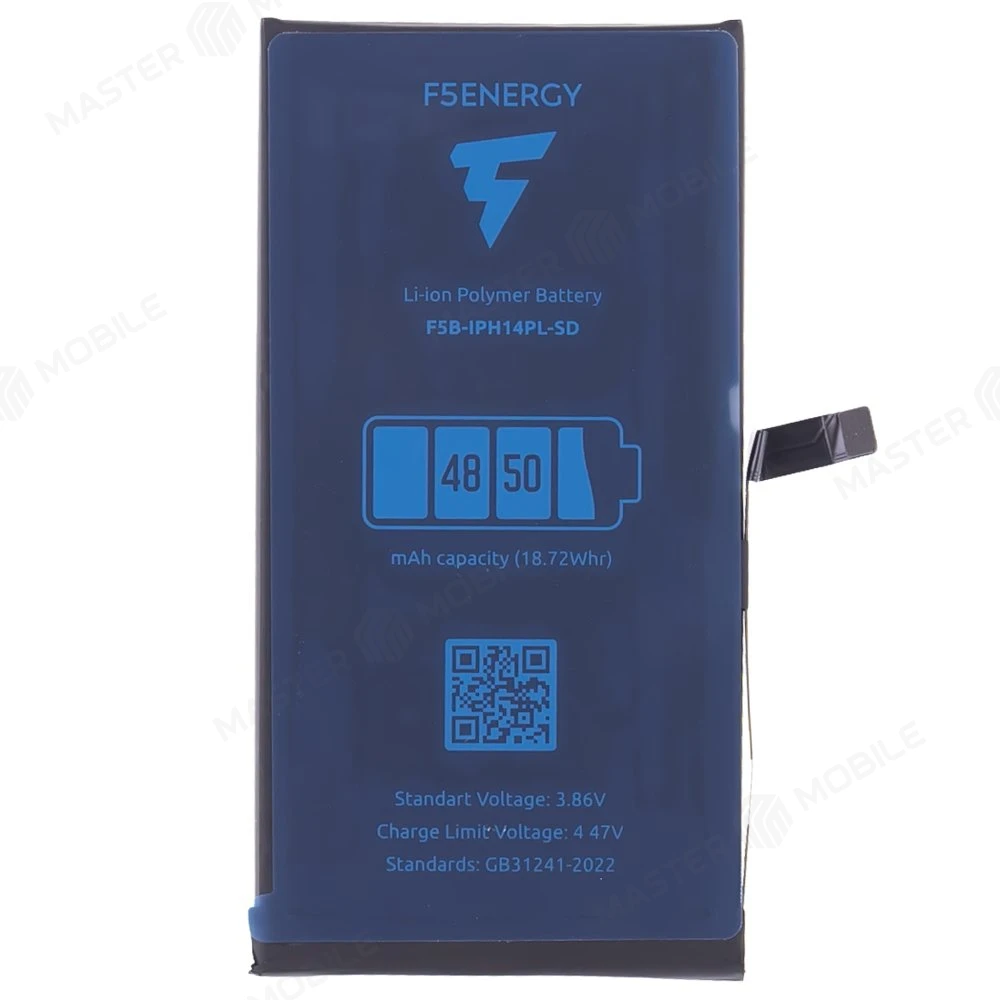 Аккумулятор для Apple iPhone 14 Plus (F5ENERGY) (усиленный) (4850 мАч) (SPECIAL EDITION) (SYSTEM DIAGNOSABLE) + двухсторонний скотч фото №1