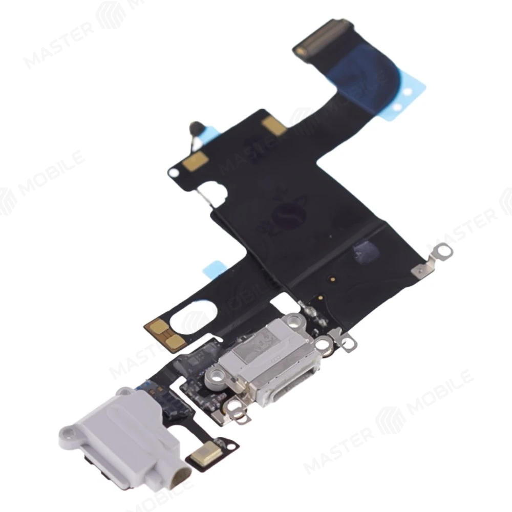 Шлейф для Apple iPhone 6 с комп. + разъем зарядки/гарнитуры + микрофон (серый) (ORIG100) фото №3