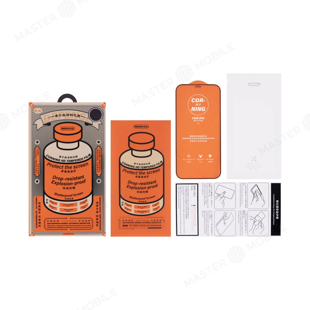 Защитное стекло Remax Corning Glass GL-83 для Apple iPhone 14 Pro Max (усиленное) (черный) фото №4