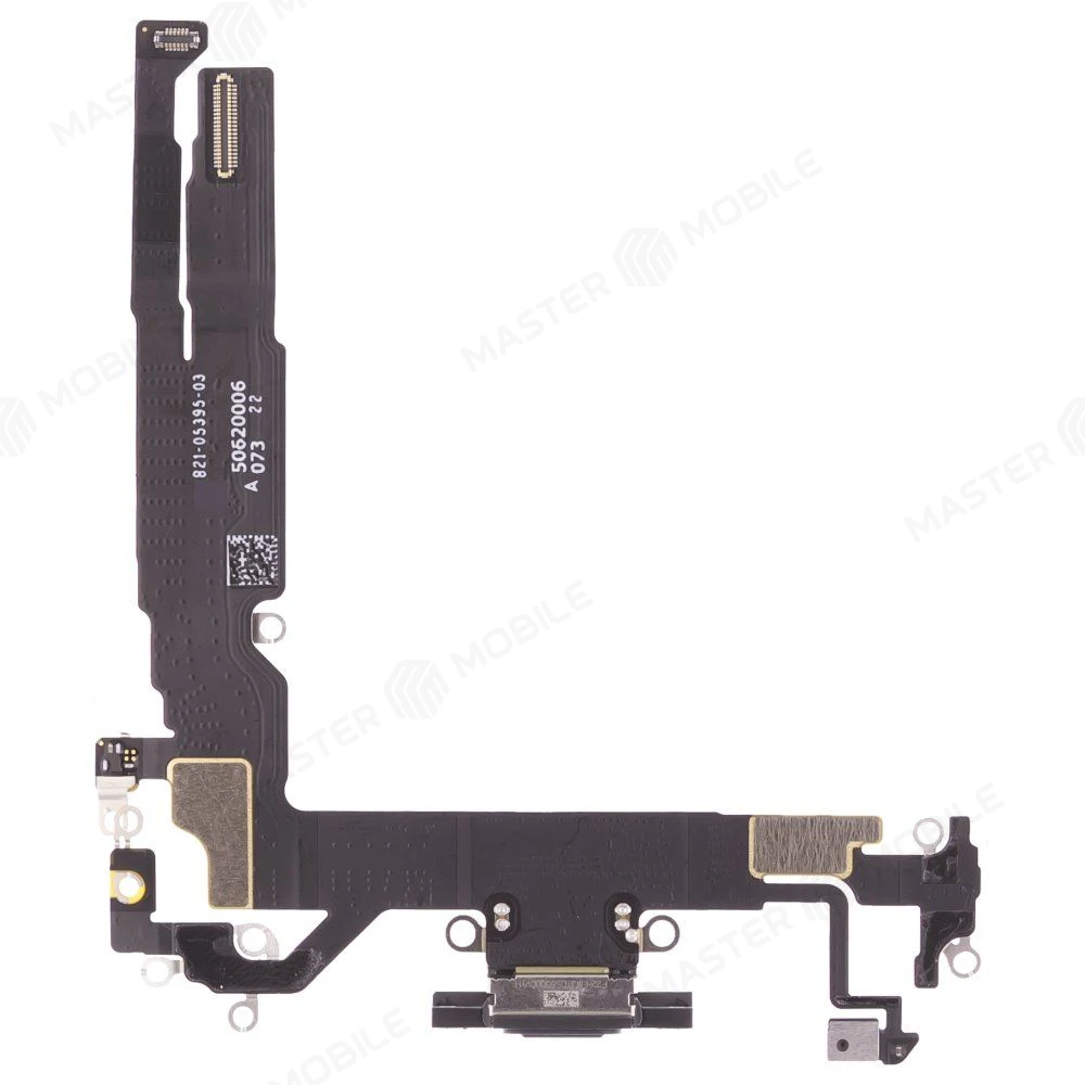 Шлейф для Apple iPhone 17 (SIM + eSIM) / iPhone 17 (eSIM) с комп. + разъем зарядки + микрофон (черный) (ORIG100)  фото №2