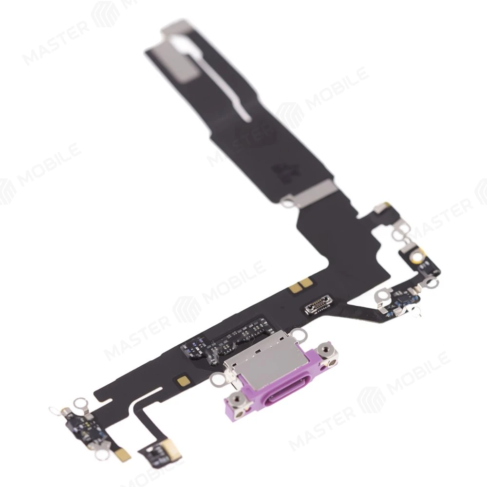 Шлейф для Apple iPhone 16 с комп. + разъем зарядки + микрофон (розовый) (ORIG100)  фото №3