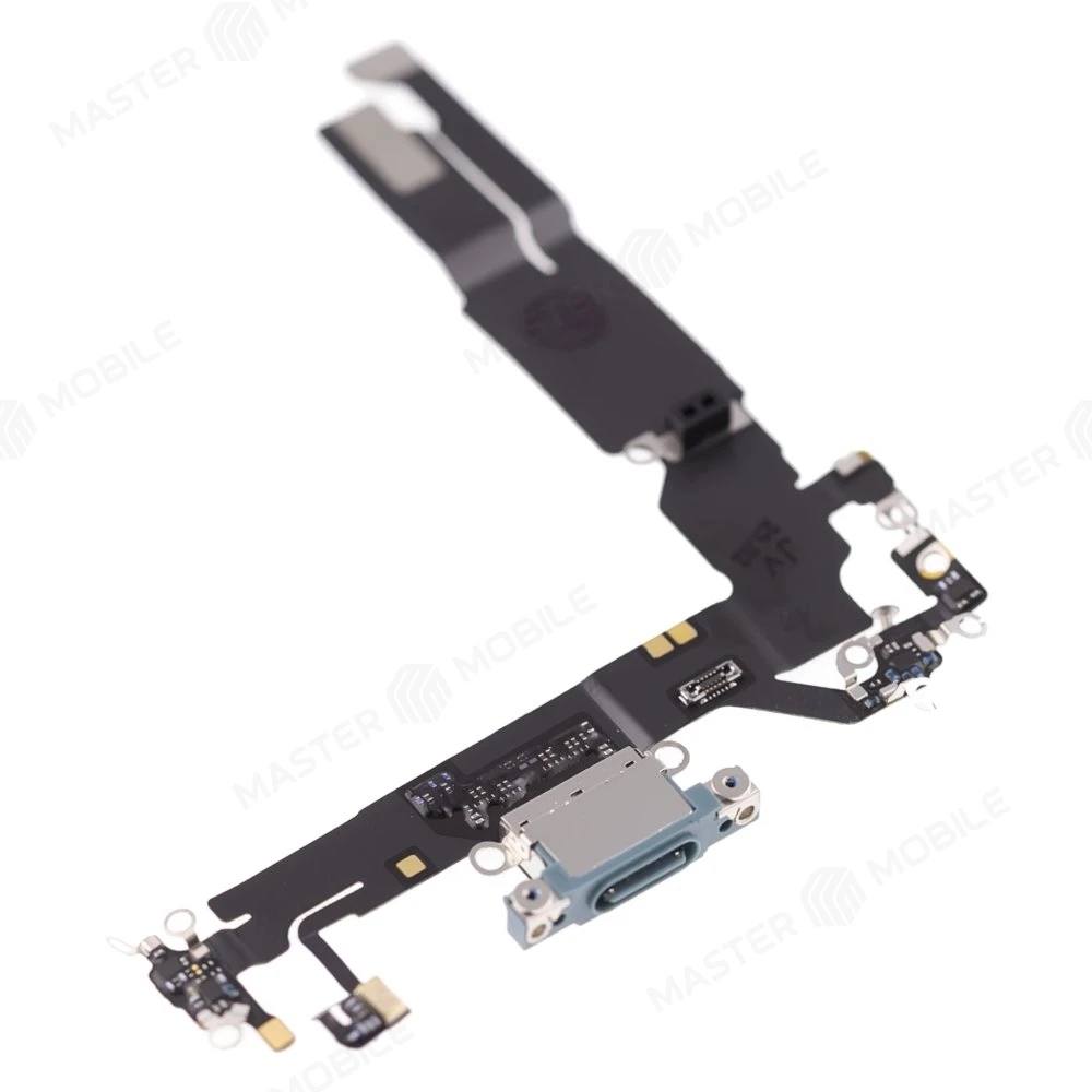 Шлейф для Apple iPhone 16 с комп. + разъем зарядки + микрофон (зеленый) (ORIG100)  фото №3