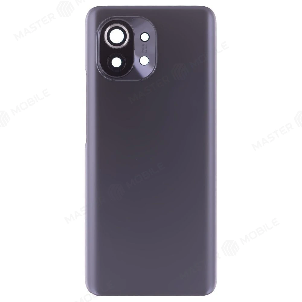 Задняя крышка для Xiaomi Mi 11 5G (M2011K2G) (черный) (в сборе со стеклом камеры) (ORIG100)  фото №1