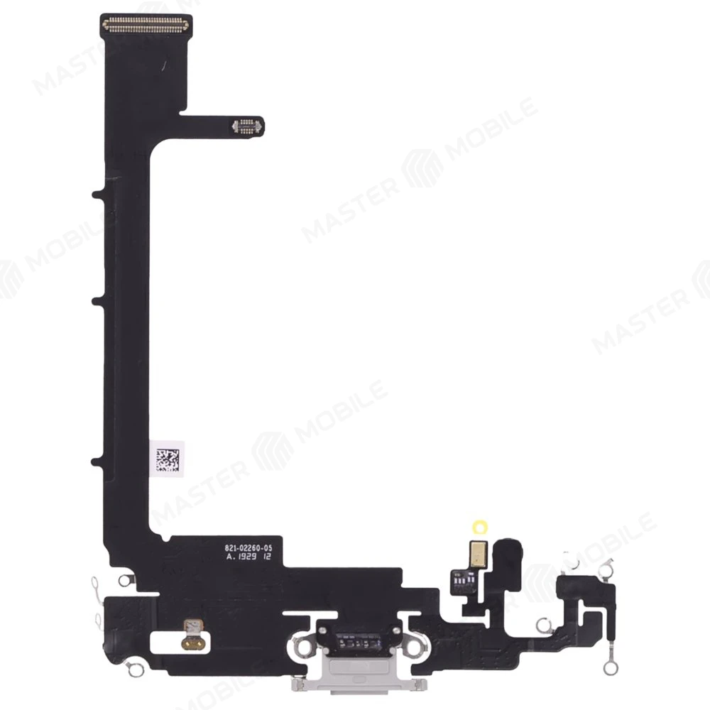 Шлейф для Apple iPhone 11 Pro Max с комп. + разъем зарядки + микрофон (белый)  фото №2