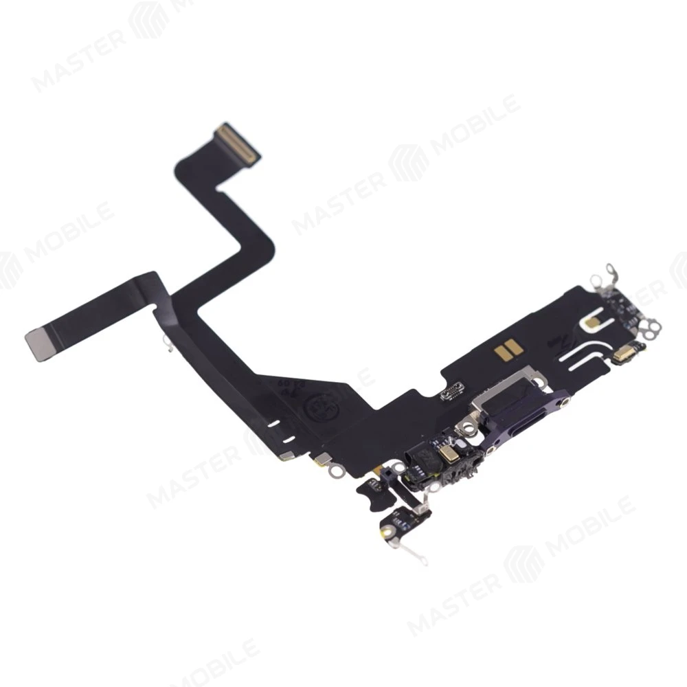 Шлейф для Apple iPhone 14 Pro с комп. + разъем зарядки + микрофон (фиолетовый) (ORIG100) фото №3