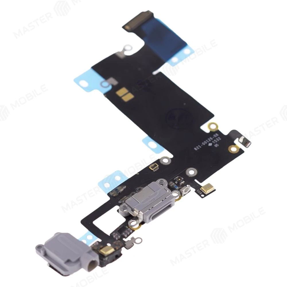 Шлейф для Apple iPhone 6s Plus с комп. + разъем зарядки/гарнитуры + микрофон (серый) (ORIG100) фото №3