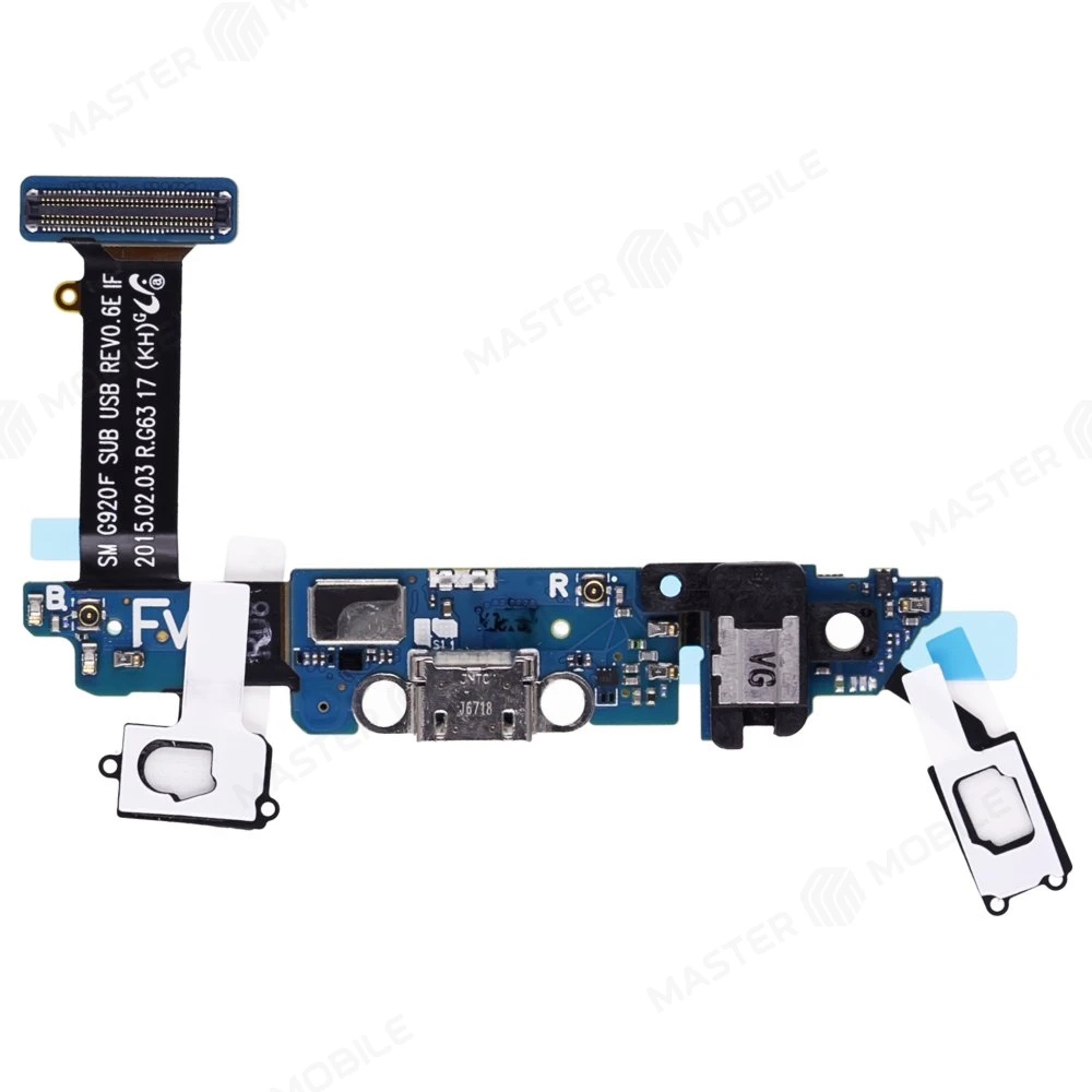 Шлейф для Samsung G920 Galaxy S6/G920 Galaxy S6 Duos с комп. (на кнопку Home) + разъем зарядки + разъем гарнитуры + микрофон  фото №1