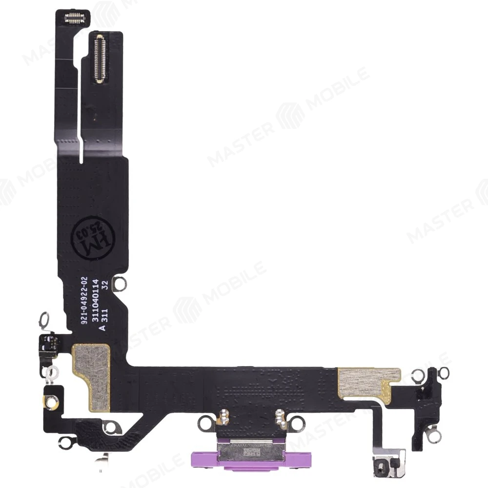 Шлейф для Apple iPhone 16 с комп. + разъем зарядки + микрофон (розовый) (ORIG100)  фото №2