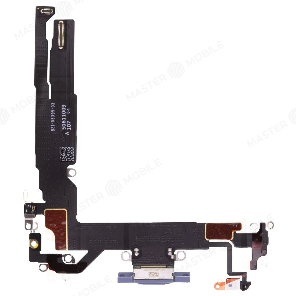 Шлейф для Apple iPhone 17 (SIM + eSIM) / iPhone 17 (eSIM) с комп. + разъем зарядки + микрофон (синий) (ORIG100) фото №2