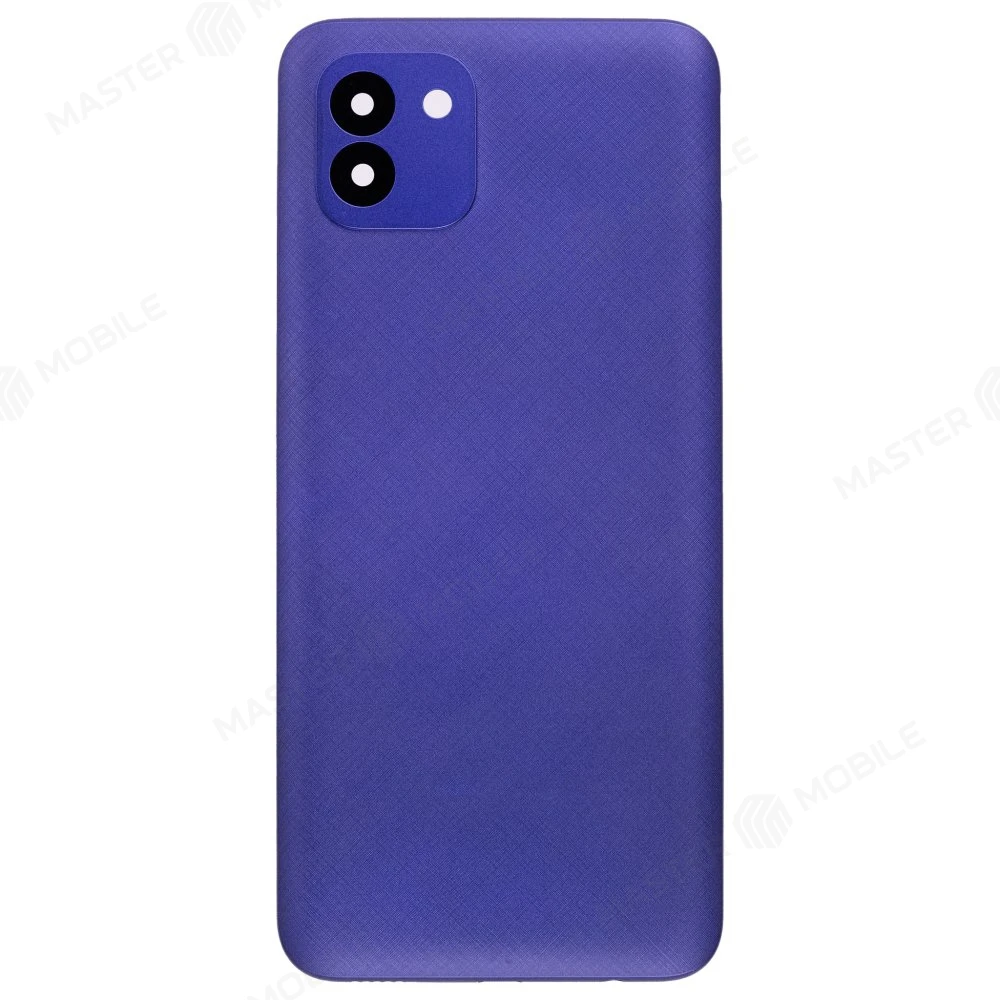 Задняя крышка для Samsung A035 Galaxy A03 (синий) (в сборе со стеклом камеры) фото №1