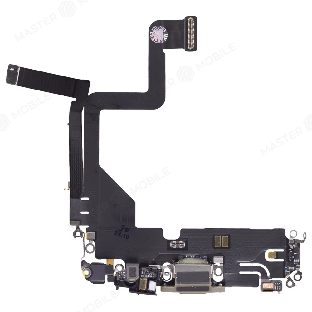 Шлейф для Apple iPhone 14 Pro с комп. + разъем зарядки + микрофон (золотистый) (ORIG100) фото №1