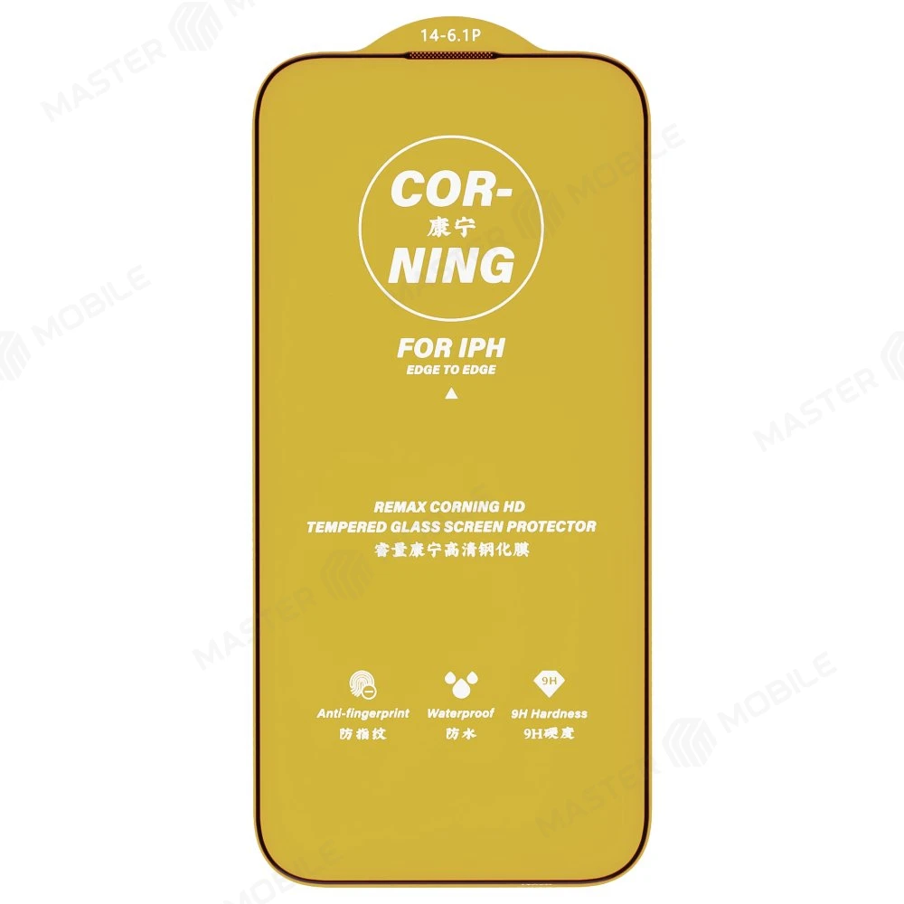 Защитное стекло Remax Corning Glass GL-83 для Apple iPhone 14 Pro (усиленное) (черный) фото №3