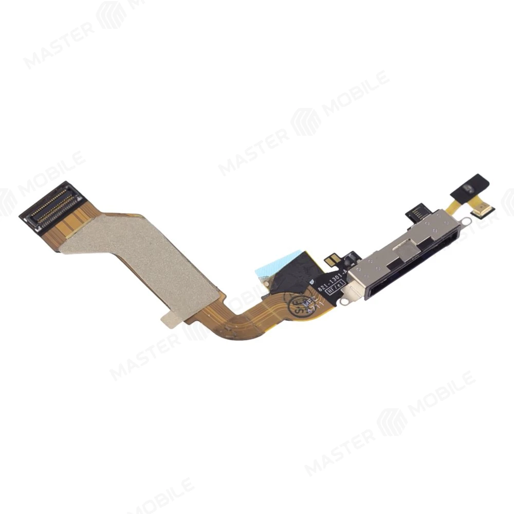 Шлейф для Apple iPhone 4s с комп. + разъем зарядки + микрофон (черный)  фото №3