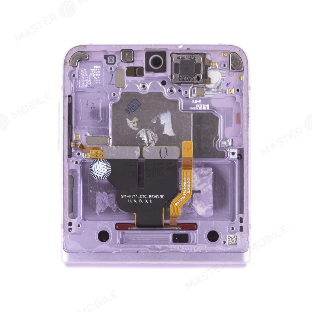 Дисплей для Samsung F711 Galaxy Z Flip 3 + тачскрин (внутренний) (фиолетовый) (в рамке) (ORIG100) (возможен дефект ЛКП) фото №3