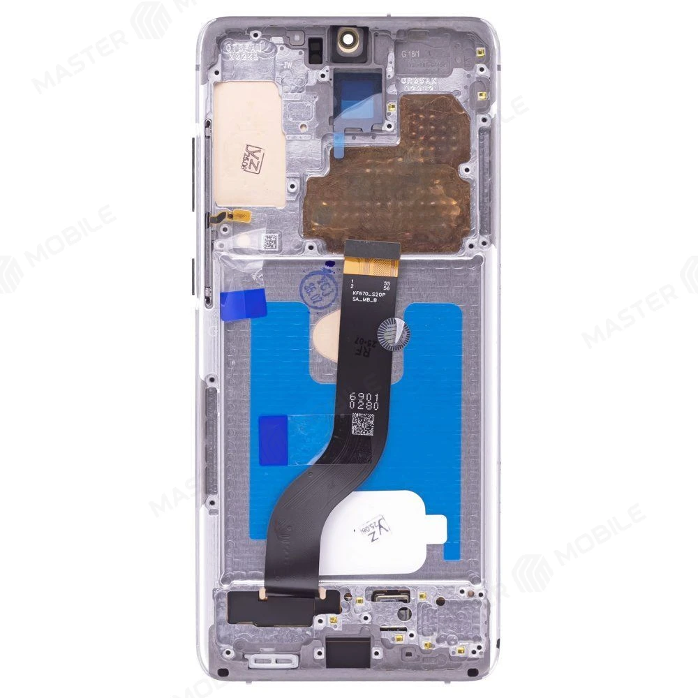 Дисплей для Samsung G985 Galaxy S20+ / G986 Galaxy S20+ 5G + тачскрин (серебристый) (в рамке) (OLED) (Full Size) фото №2