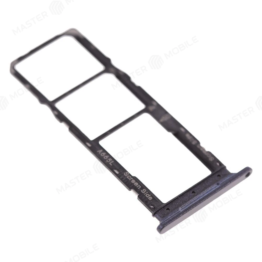 Держатель сим-карты для Itel A70 (A665L) (черный) фото №3