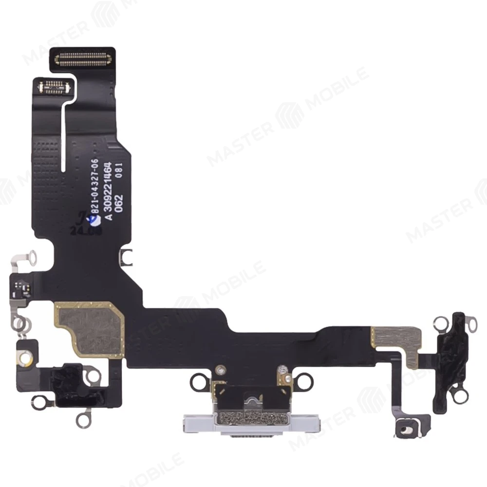 Шлейф для Apple iPhone 15 с комп. + разъем зарядки + микрофон (голубой) (ORIG100) фото №2