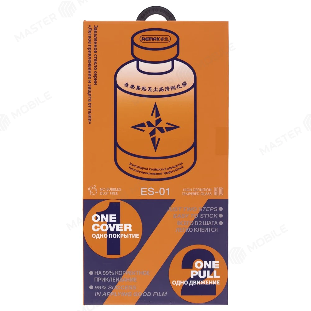 Защитное стекло Remax Tempred Glass ES-01 с аппликатором для Apple iPhone 16 Pro Max (черный) фото №1