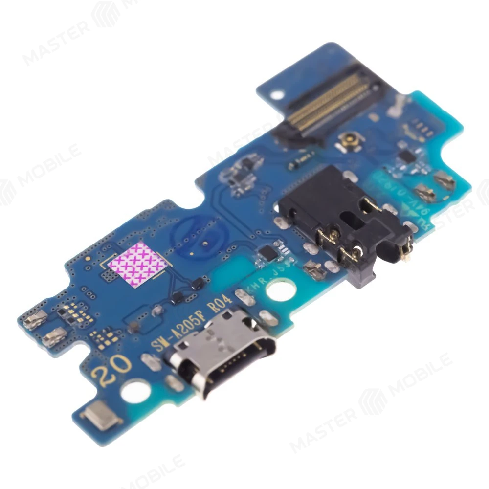 Нижняя плата для Samsung A205 Galaxy A20 с комп. + разъем зарядки + разъем гарнитуры + микрофон (ORIG100) фото №3