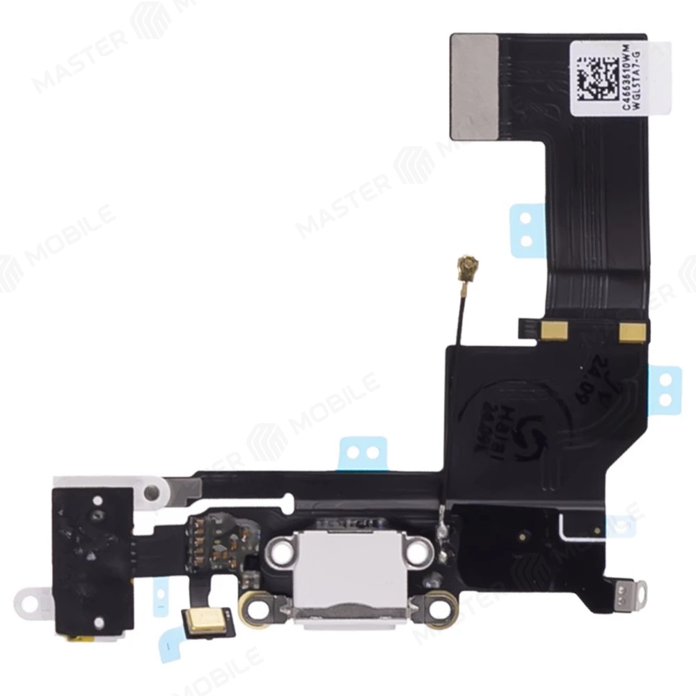 Шлейф для Apple iPhone SE с комп. + разъем зарядки/гарнитуры + микрофон (белый) фото №1