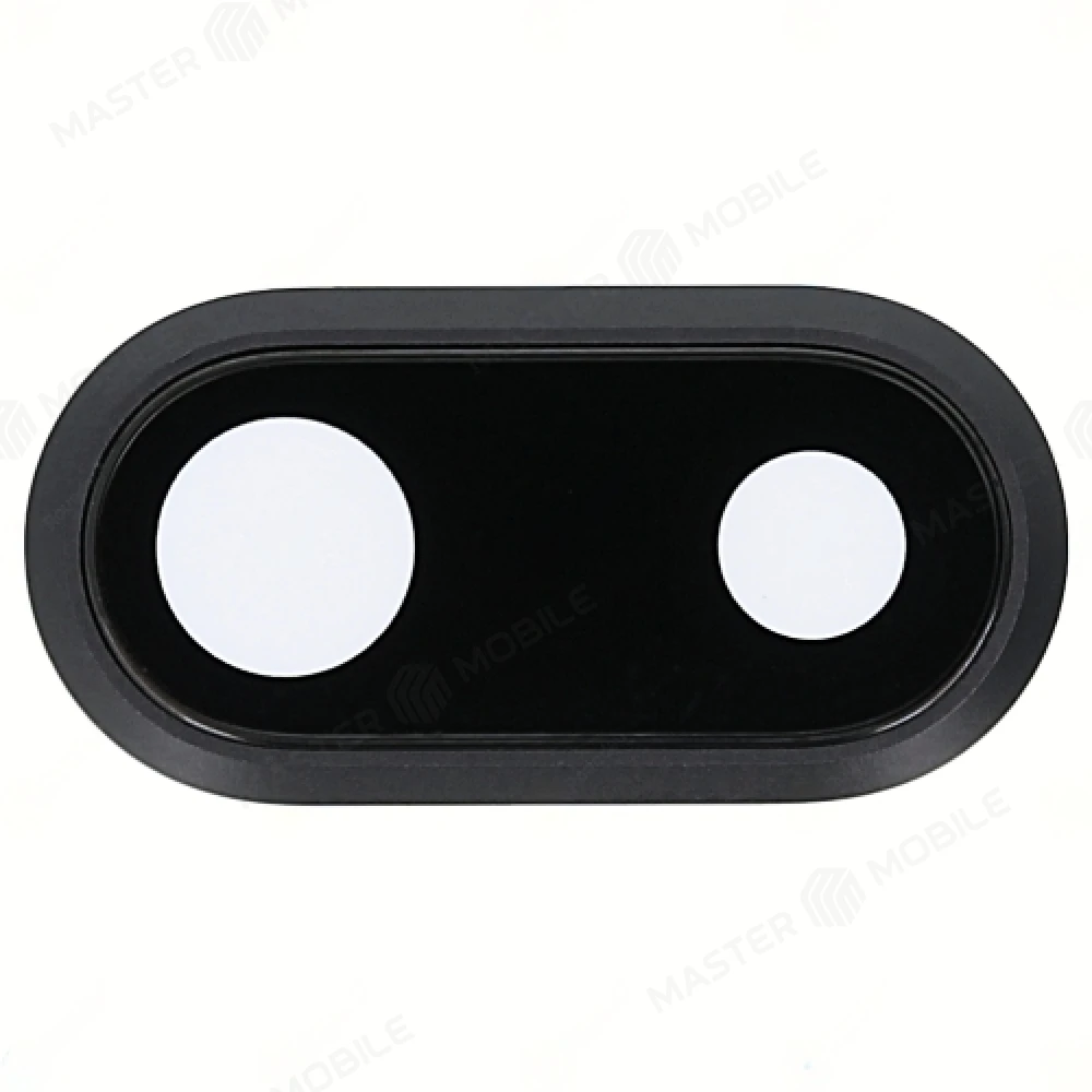 Стекло задней камеры для Apple iPhone 8 Plus (черный) (в рамке) 