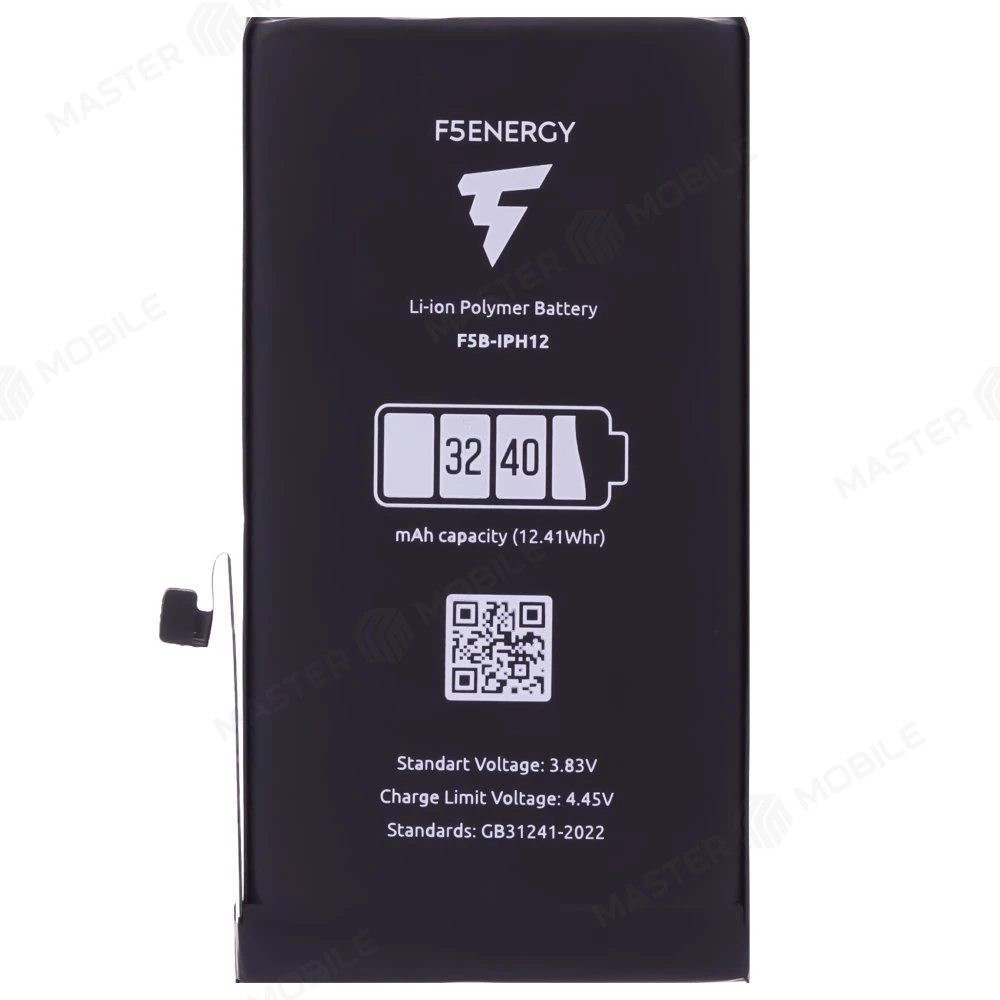 Аккумулятор для Apple iPhone 12 / iPhone 12 Pro (F5ENERGY) (усиленный) (3240 мАч) (SPECIAL EDITION) + двухсторонний скотч фото №1
