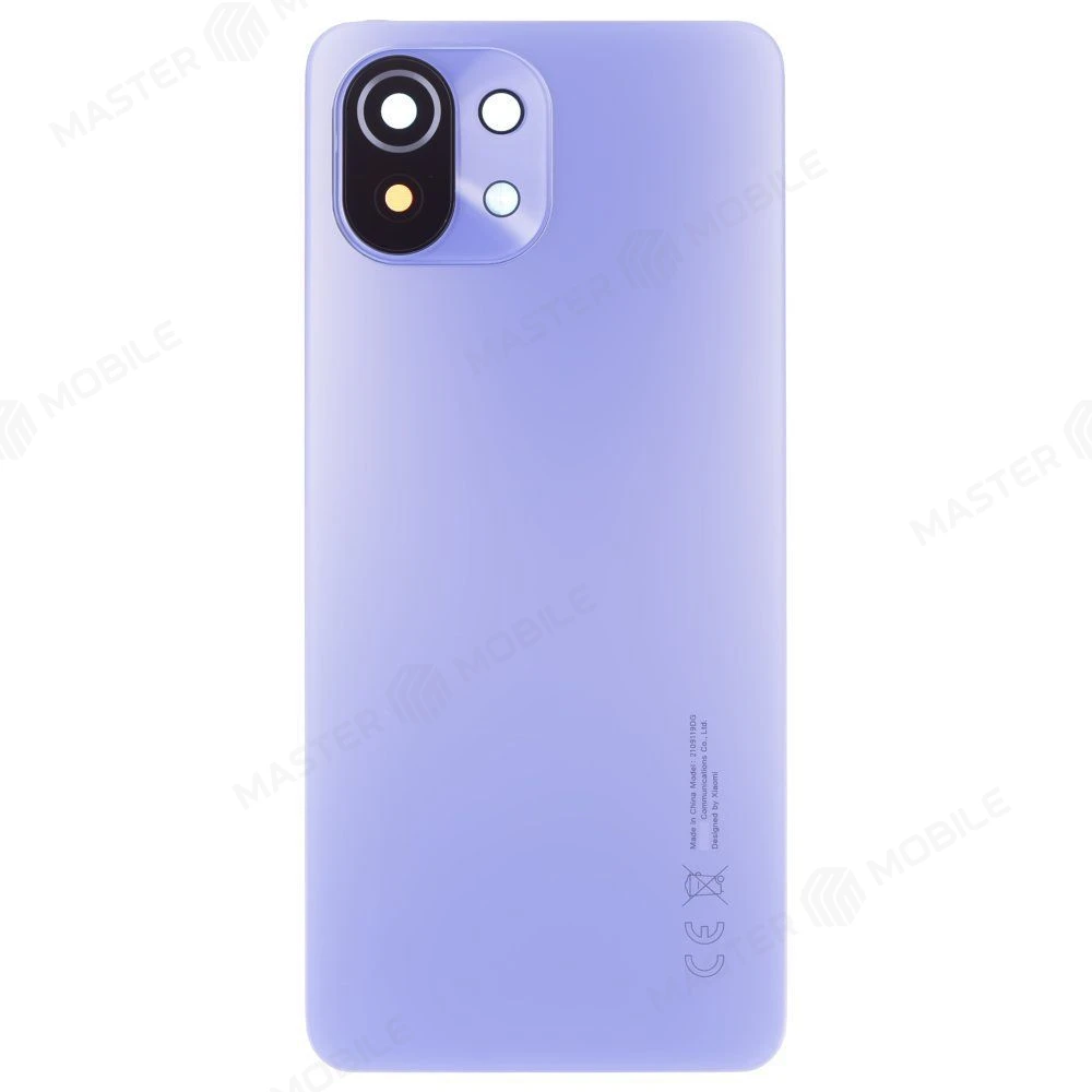 Задняя крышка для Xiaomi 11 Lite 5G NE (2109119DG) / Mi 11 Lite (M2101K9AG) / Mi 11 Lite 5G (M2101K9G) (голубой) (в сборе со стеклом камеры (ORIG100)  фото №1