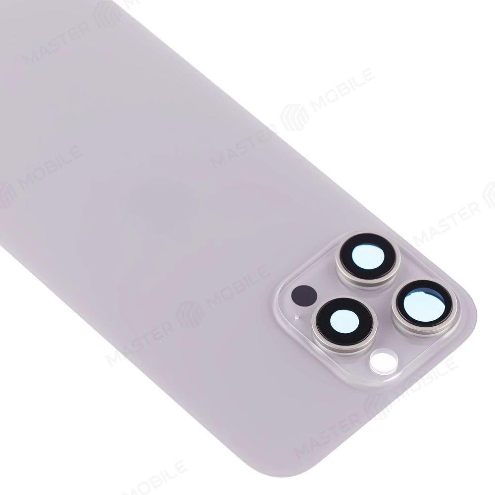 Задняя крышка для Apple iPhone 16 Pro Max (титановый) (в сборе со стеклом камеры) (Premium)  фото №3