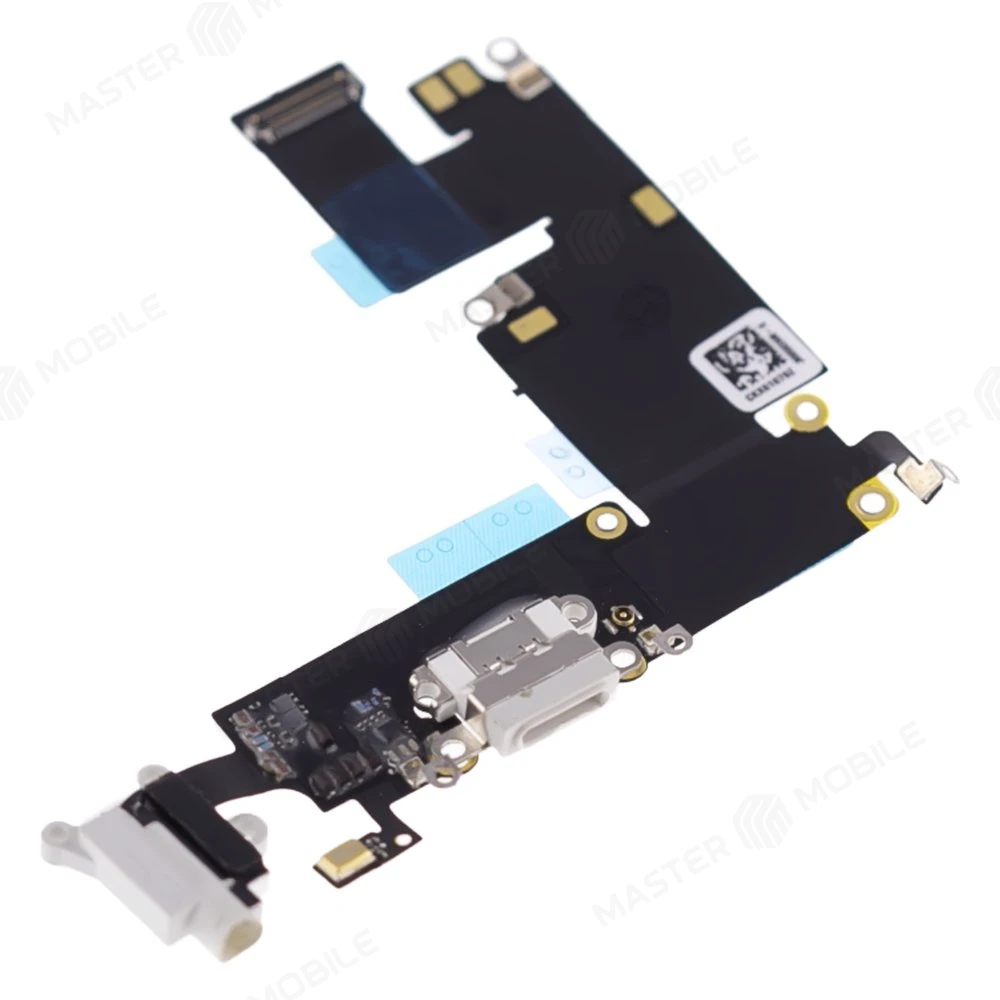 Шлейф для Apple iPhone 6 Plus с комп. + разъем зарядки/гарнитуры + микрофон (белый)  фото №3