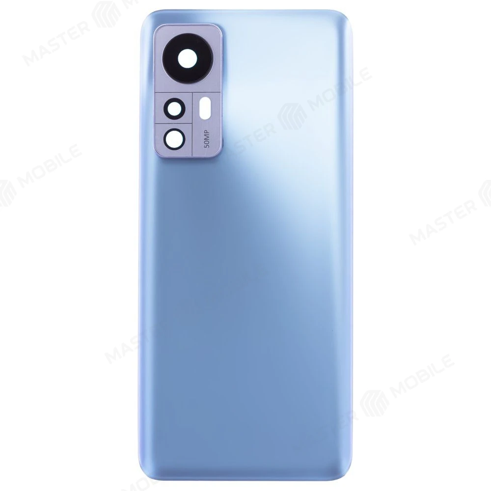 Задняя крышка для Xiaomi 12 (2201123G) / 12X (2112123AG) (синий) (в сборе со стеклом камеры) фото №1