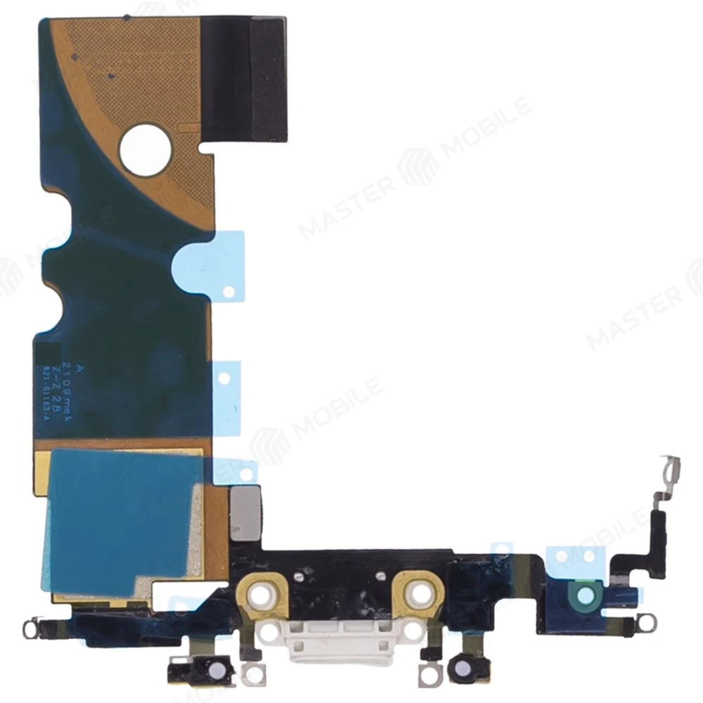 Шлейф для Apple iPhone SE 2020 с комп. + разъем зарядки + микрофон (белый) (ORIG100) фото №2