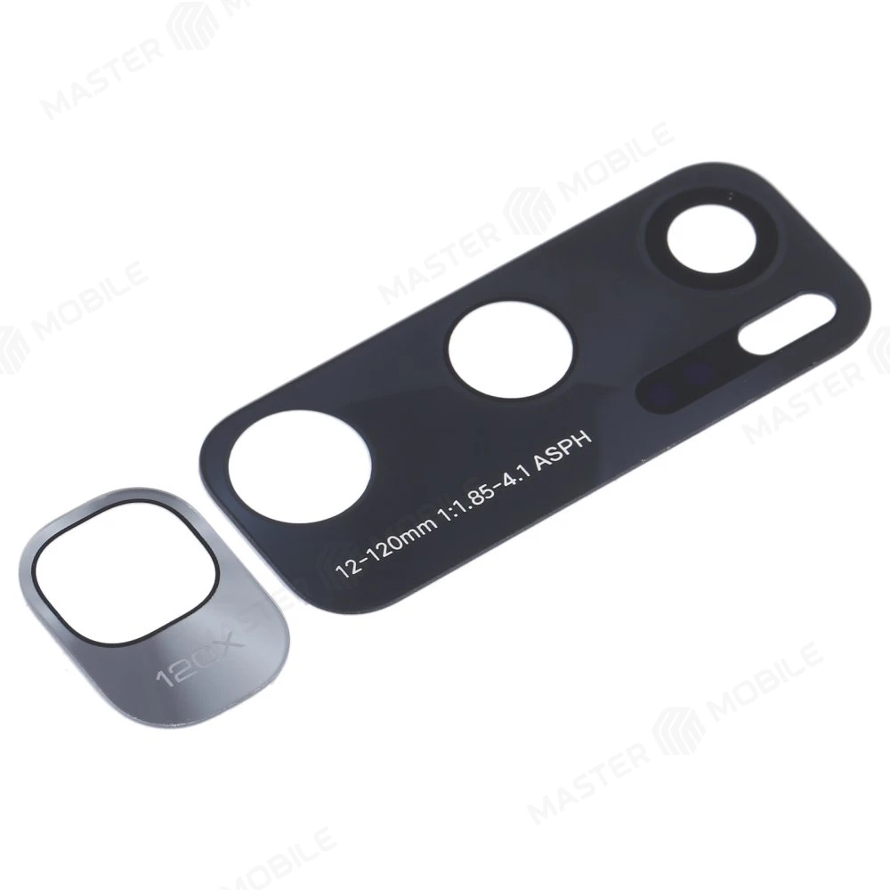 Стекло задней камеры для Xiaomi Mi 10 Ultra (M2007J1SC) (без рамки) (черный) фото №2