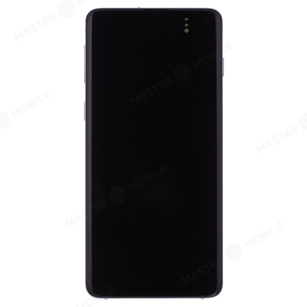 Дисплей для Samsung G973 Galaxy S10 + тачскрин (серебристый) (в рамке) (ORIG100) (возможен дефект ЛКП) фото №1