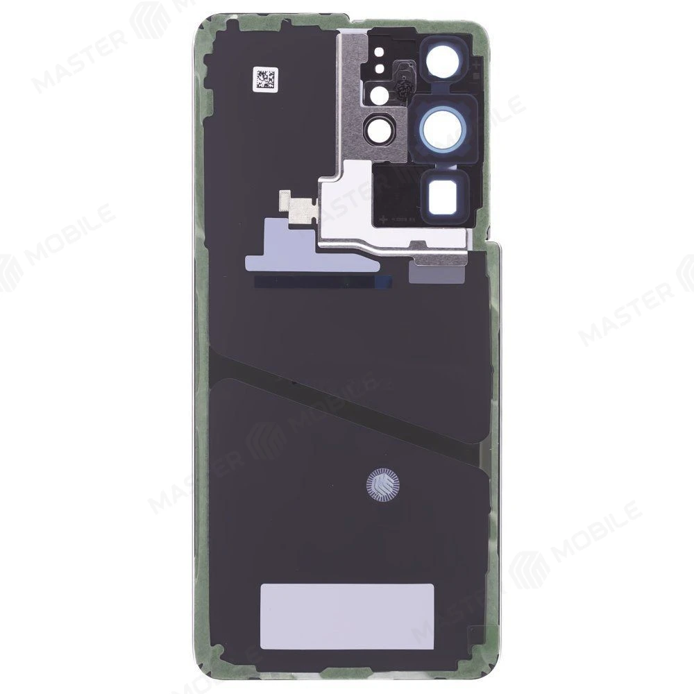 Задняя крышка для Samsung G998 Galaxy S21 Ultra (серебристый) (в сборе со стеклом камеры) (ORIG100)  фото №2