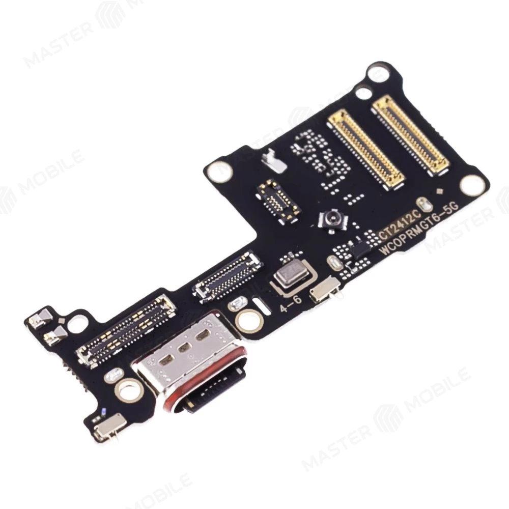 Нижняя плата для Realme GT 6 China (RMX3800) с комп. + разъем зарядки + микрофон + разъем SIM фото №3